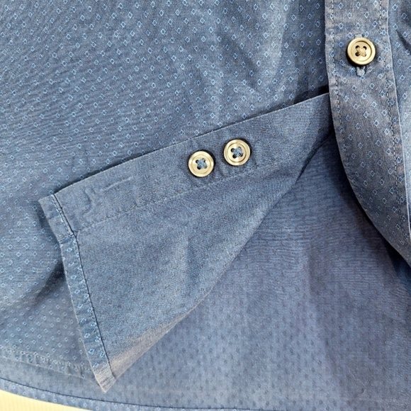 Marc Anthony Men's Shirt XL Slim Fit Button Up Short Sleeve Blue Cotton Casual - Picture 6 of 11